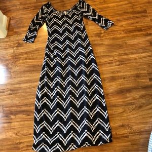 Black/White Chevron Maxi Dress